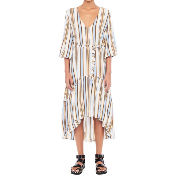 NEW FAITFULLTHE BRAND Matilda Stripe Peasant Dress - Picture 3 of 7